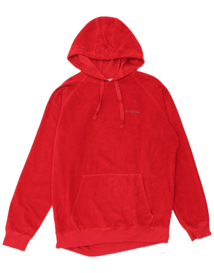 Columbia - Jersey de forro polar con capucha para hombre, poliéster rojo grande