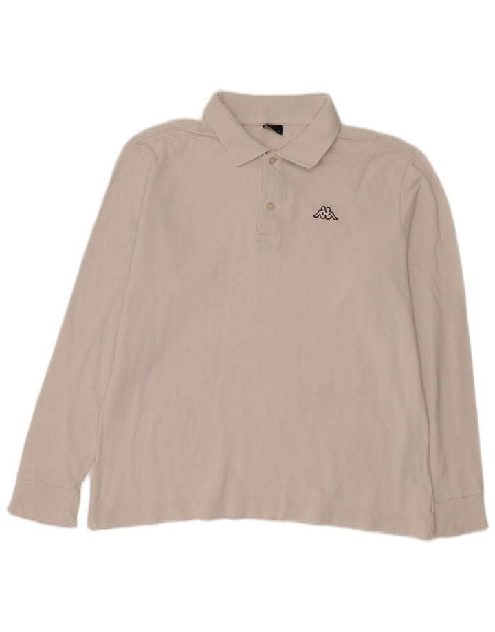 Kappa Polo De Manga Larga De Algodón Blanco Mediano Hombre