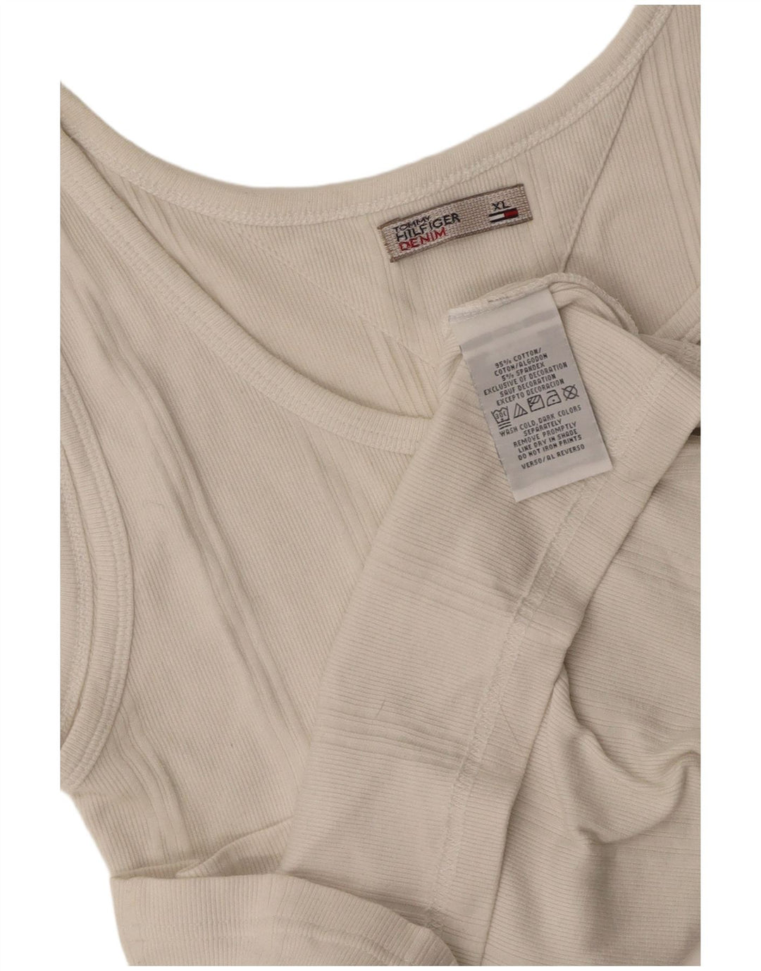 TOMMY HILFIGER Camiseta sin mangas para mujer UK 40 XL Algodón blanco