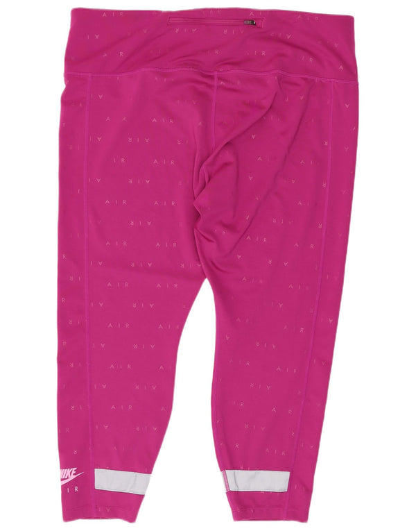 Nike Leggings capri con estampado Dri Fit para mujer, talla 39, 2XL, color rosa