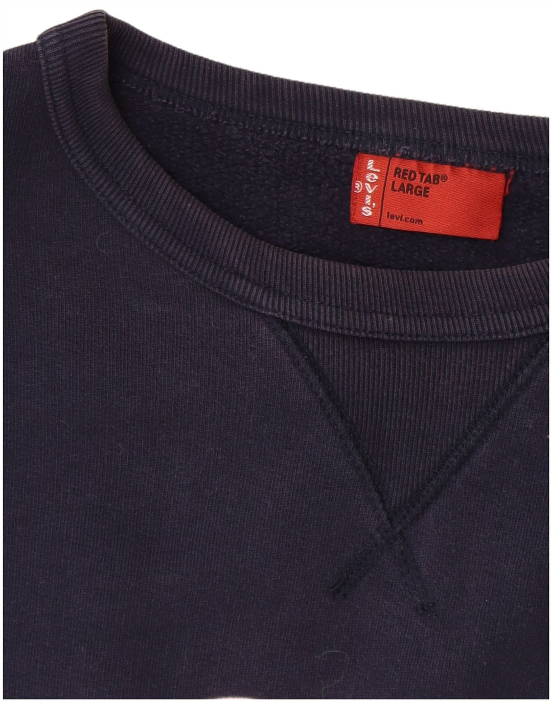LEVI'S Mens Graphic Sudadera Jumper Grande Azul Marino Algodón