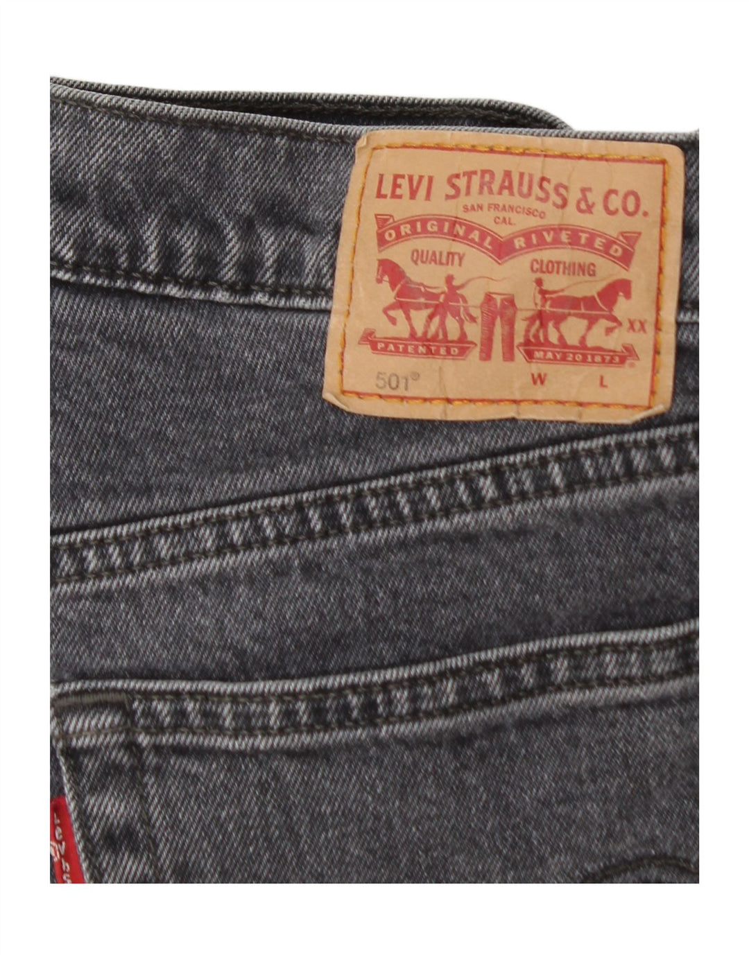 LEVI'S Jeans rectos 501 para mujer W28 L26 Algodón negro