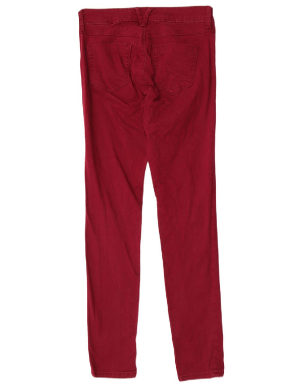 Marks & Spencer Womens Skinny Casual Trousers UK 8 Small W26 L30 Burgundy