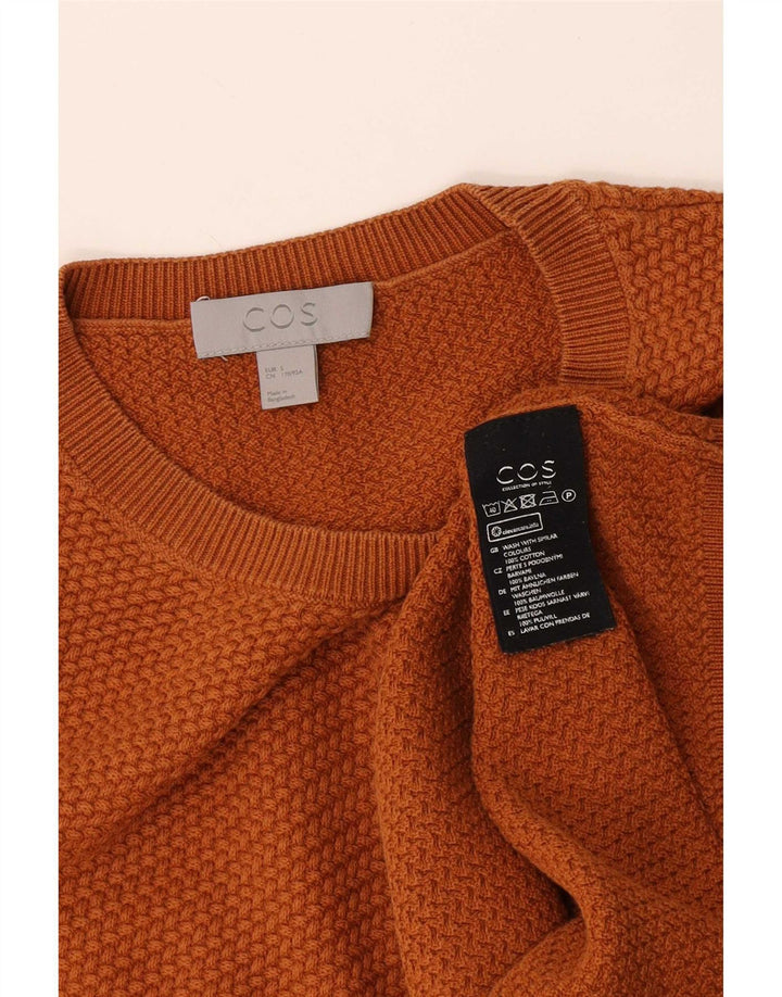 Cos - Jersey de cuello redondo para hombre, talla pequeña, algodón naranja