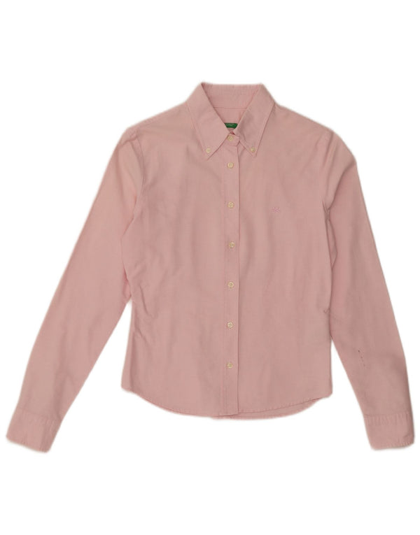 Camisa Benetton Mujer ES 40 Small Rosa Algodón