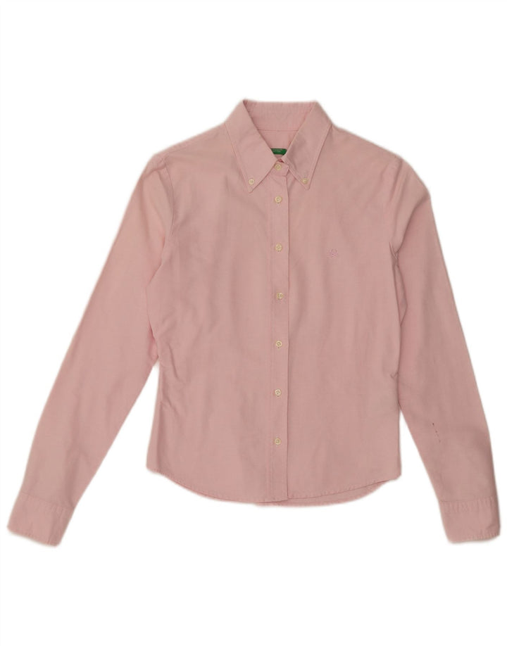 Camisa Benetton Mujer ES 40 Small Rosa Algodón