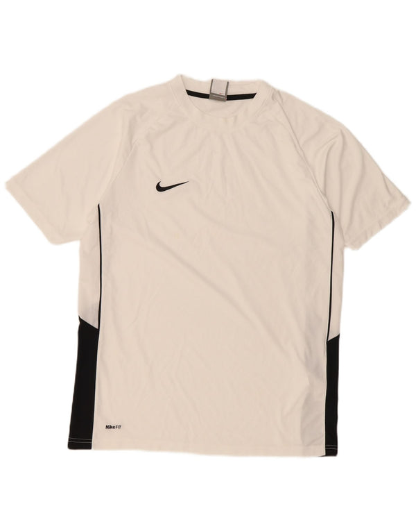 Nike Camiseta para hombre UK 39/41 Medium Blanco Colorblock Poliéster