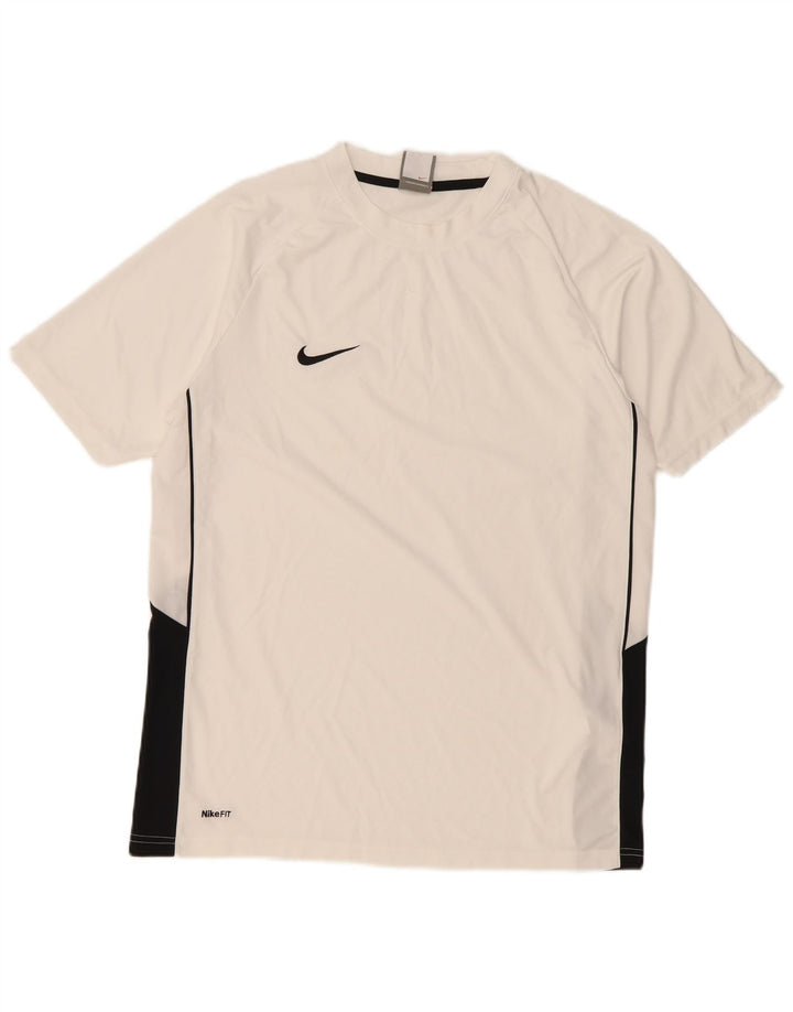 Nike Camiseta para hombre UK 39/41 Medium Blanco Colorblock Poliéster