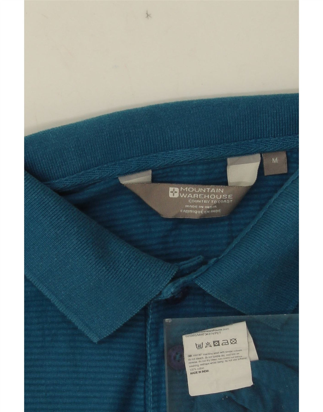 Polo para hombre de Mountain Warehouse de algodón a rayas azul medio