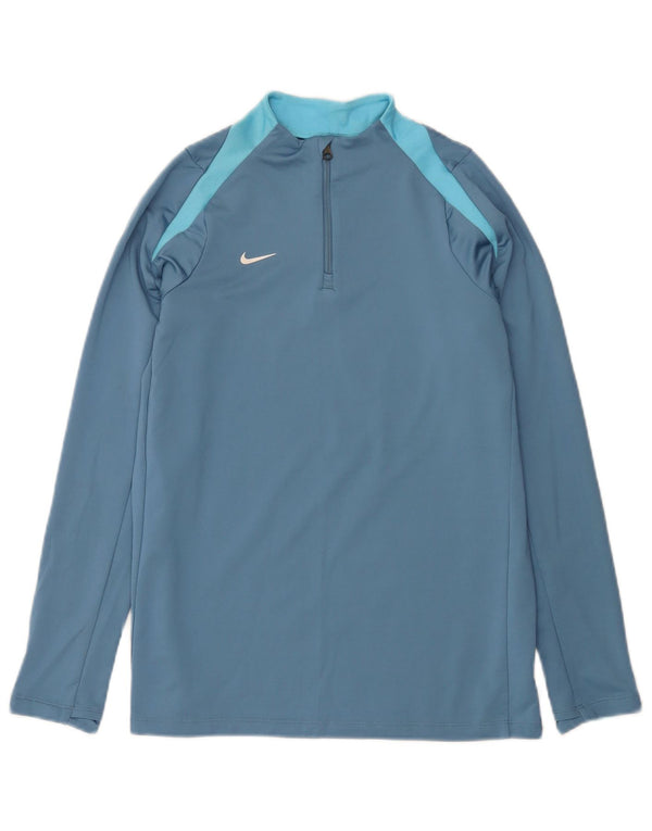 Nike Boys Dri Fit Slim Zip Neck Chándal Top 13-14 años XL Azul