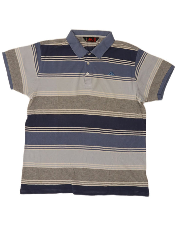 Kappa Polo Hombre 2XL Algodón A Rayas Azul