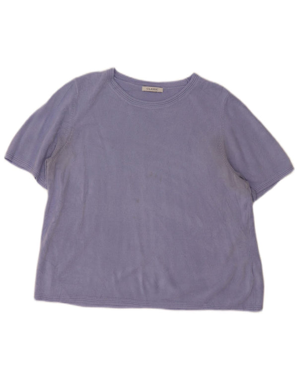 Marks & Spencer Jersey de Cuello Redondo para Mujer UK 40 XL Púrpura