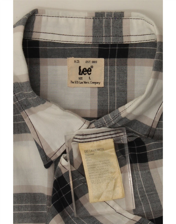 Camisa LEE para hombre de algodón a cuadros negros grandes