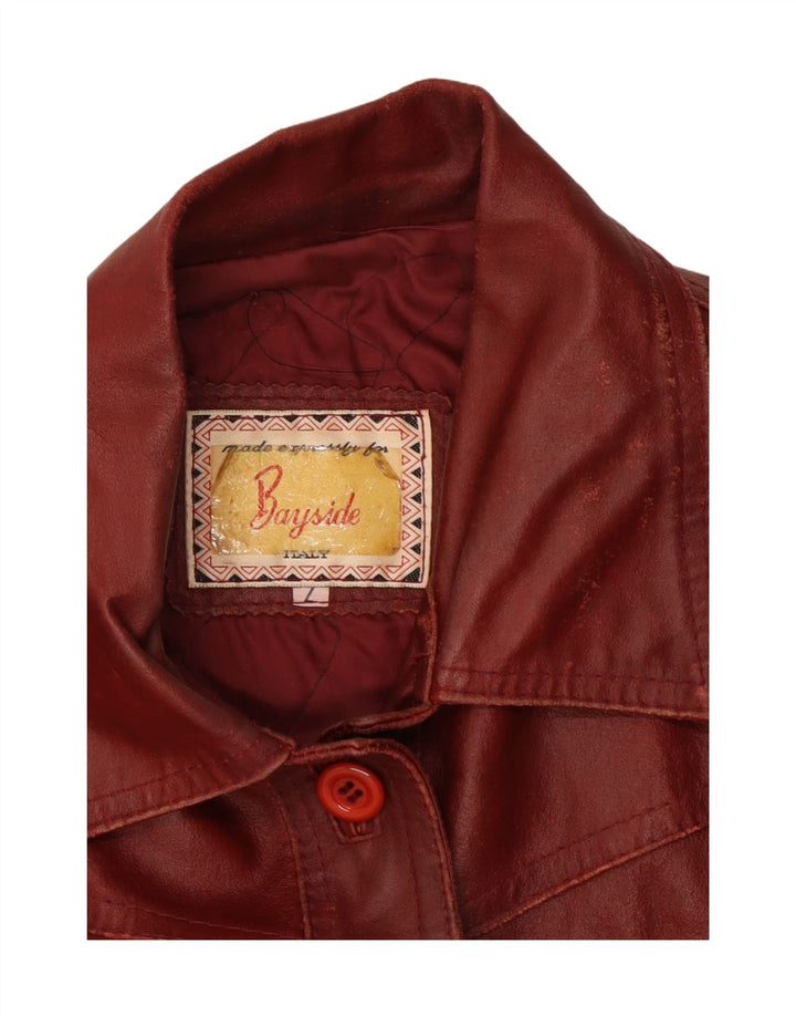Bayside Chaqueta de cuero para mujer Reino Unido 44 Cuero burdeos grande