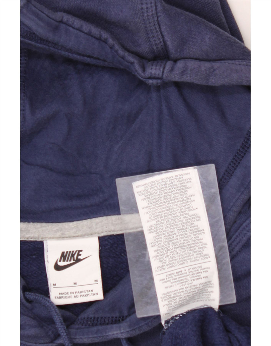 NIKE Mens Hoodie Jumper Medium Navy Blue Cotton
