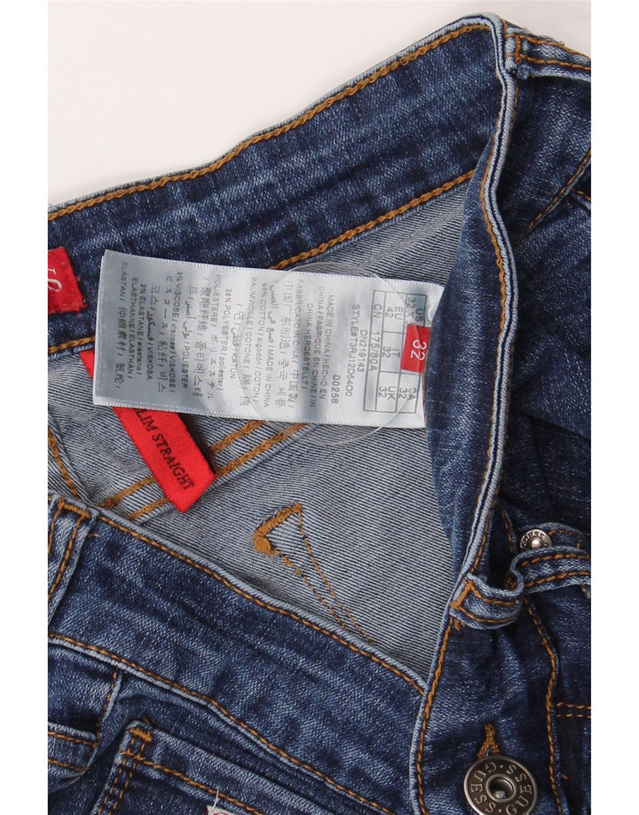 Vaqueros Guess Mujer Rectos Slim W30 L28 Algodón Azul