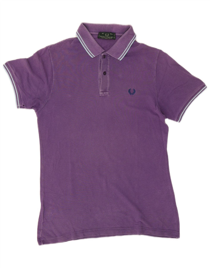 FRED PERRY Polo para hombre de algodón a rayas morado medio