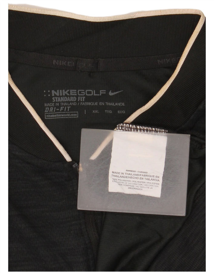 Nike Dri Fit - Chándal con cremallera y cuello para hombre, talla 2XL, color negro