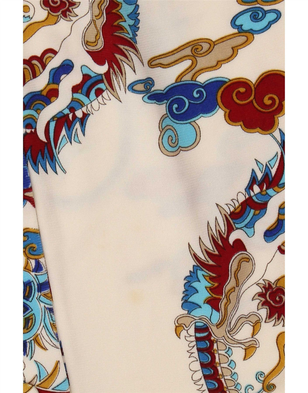 Vestido largo de manga larga con estampado abstracto vintage para mujer Talla 2 Pequeño Blanco
