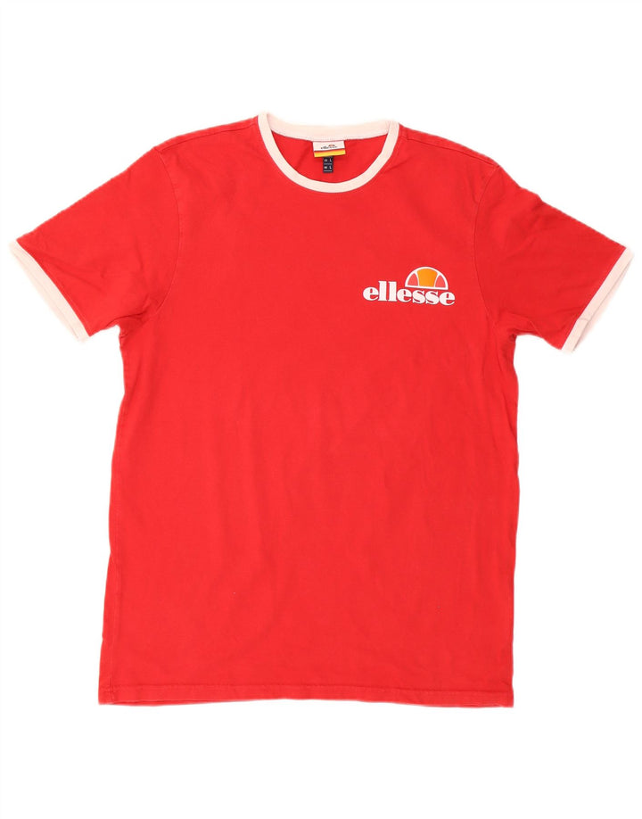 Ellesse - Camiseta gráfica para hombre, talla grande, algodón rojo
