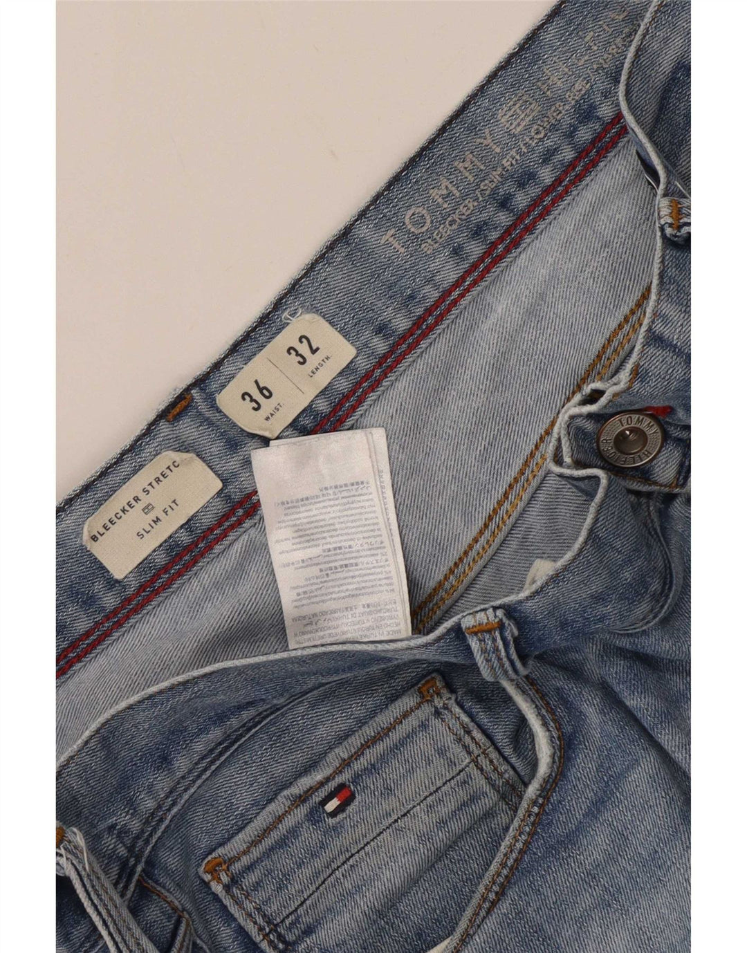 Tommy Hilfiger Vaqueros ajustados Bleecker para hombre W36 L28 Algodón azul