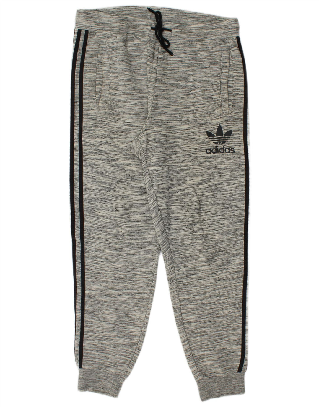 ADIDAS Hombre Chándal Pantalones Joggers Grande Gris Rayas Algodón