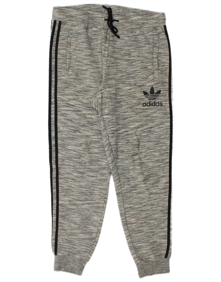 ADIDAS Hombre Chándal Pantalones Joggers Grande Gris Rayas Algodón