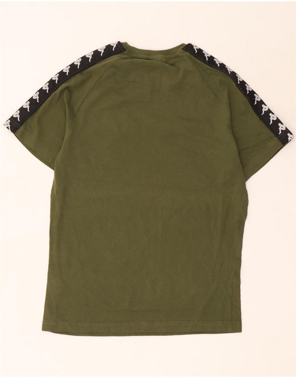 Kappa Hombre Camiseta Gráfica Top Algodón Color Block Verde Medio