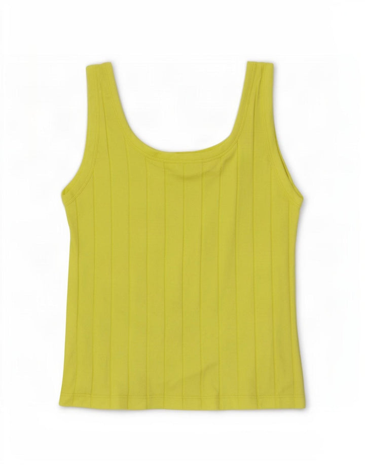 Massimo Dutti Chaleco Mujer UK 8 Small Amarillo Algodón