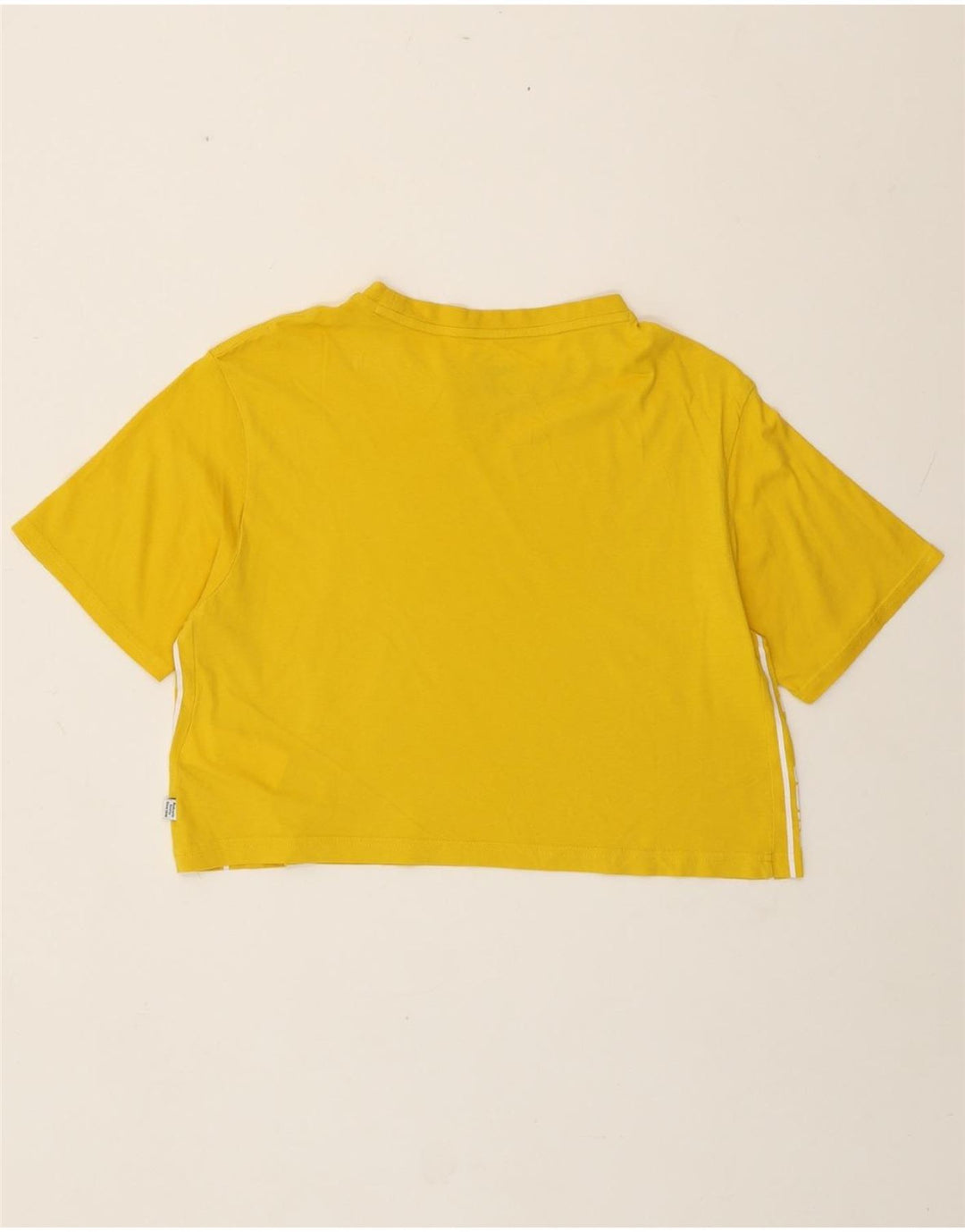 PUMA Camiseta corta con gráfico extragrande para mujer UK 10 Small Yellow Cotton