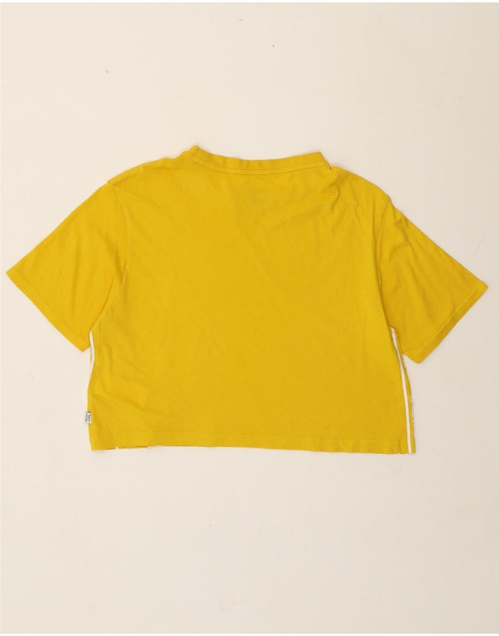 PUMA Camiseta corta con gráfico extragrande para mujer UK 10 Small Yellow Cotton