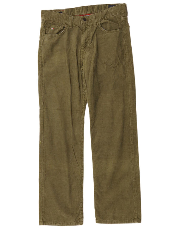 Tommy Hilfiger Pantalones rectos de pana para hombre W34 L32 Algodón verde