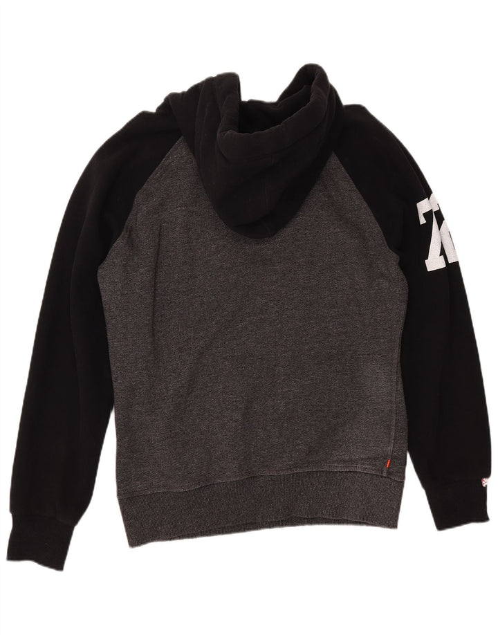 SUPERDRY Jersey con capucha y gráfico Track & Field para hombre, talla grande, color gris