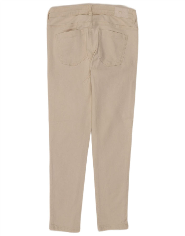 ZARA Vaqueros pitillo para mujer EU 40 Medium W30 L27 Blanco roto