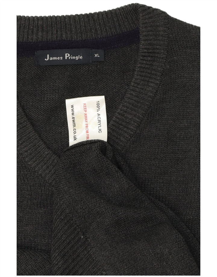 James Pringle Suéter con Cuello en V para Hombre XL Acrílico Gris Gris