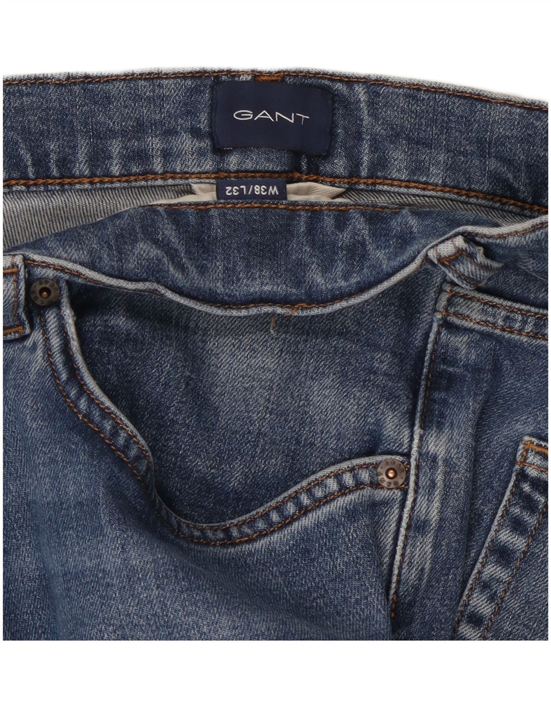 GANT Vaqueros rectos para hombre W38 L32 Algodón azul