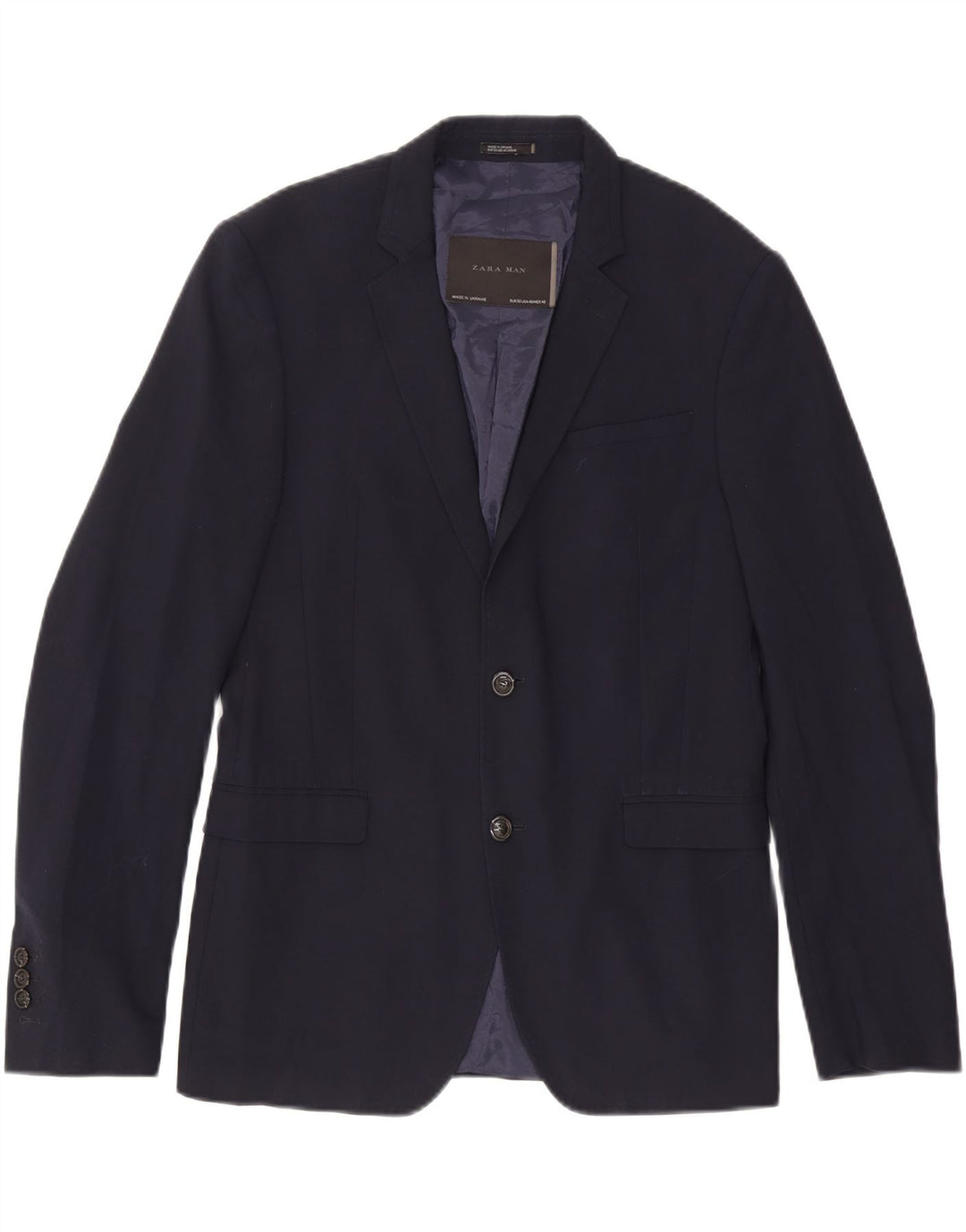 Zara Chaqueta tipo blazer de 2 botones para hombre EU 50 Mediano Azul marino Poliéster