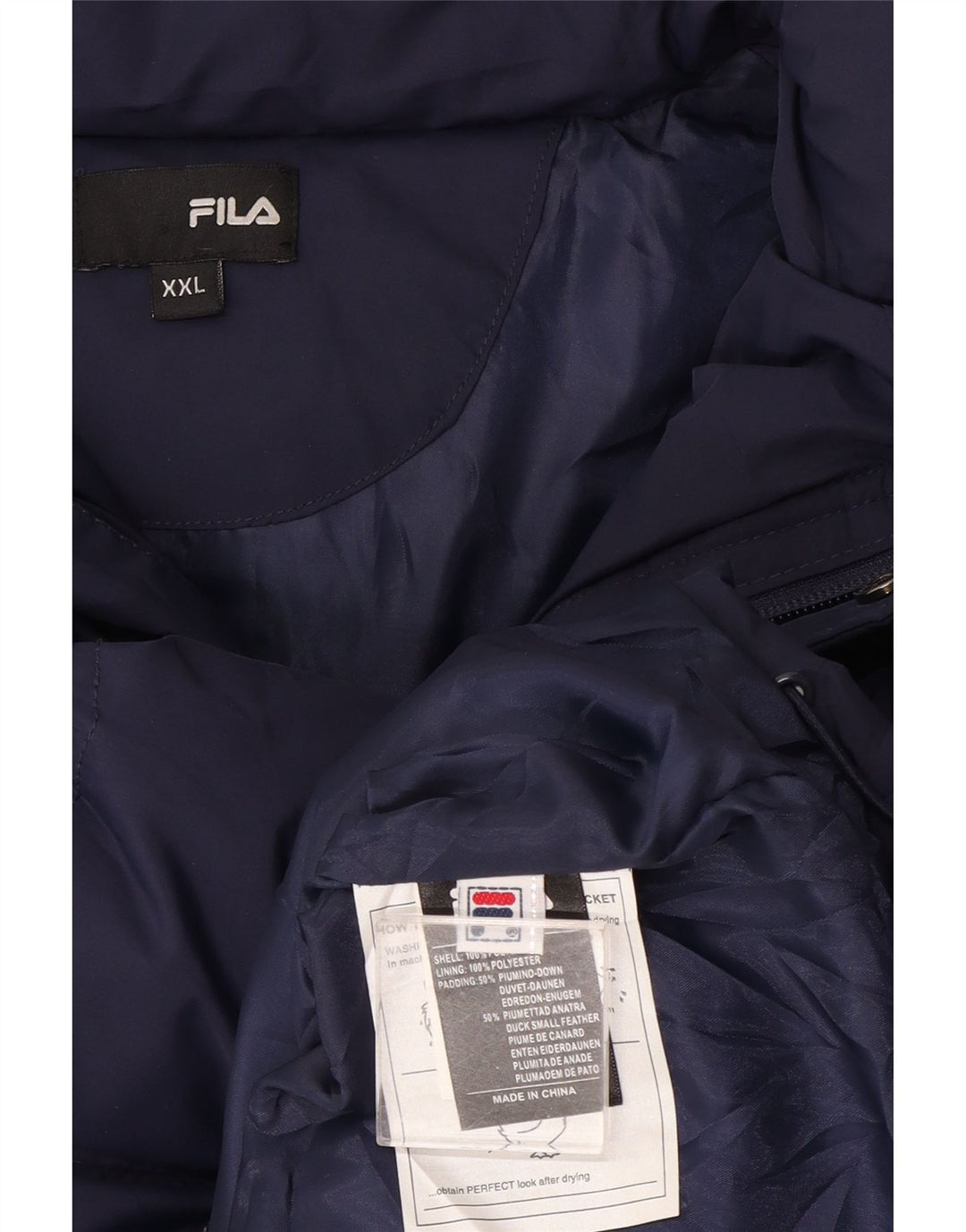 Fila Chaqueta acolchada para hombre UK 44 2XL Azul marino Poliéster