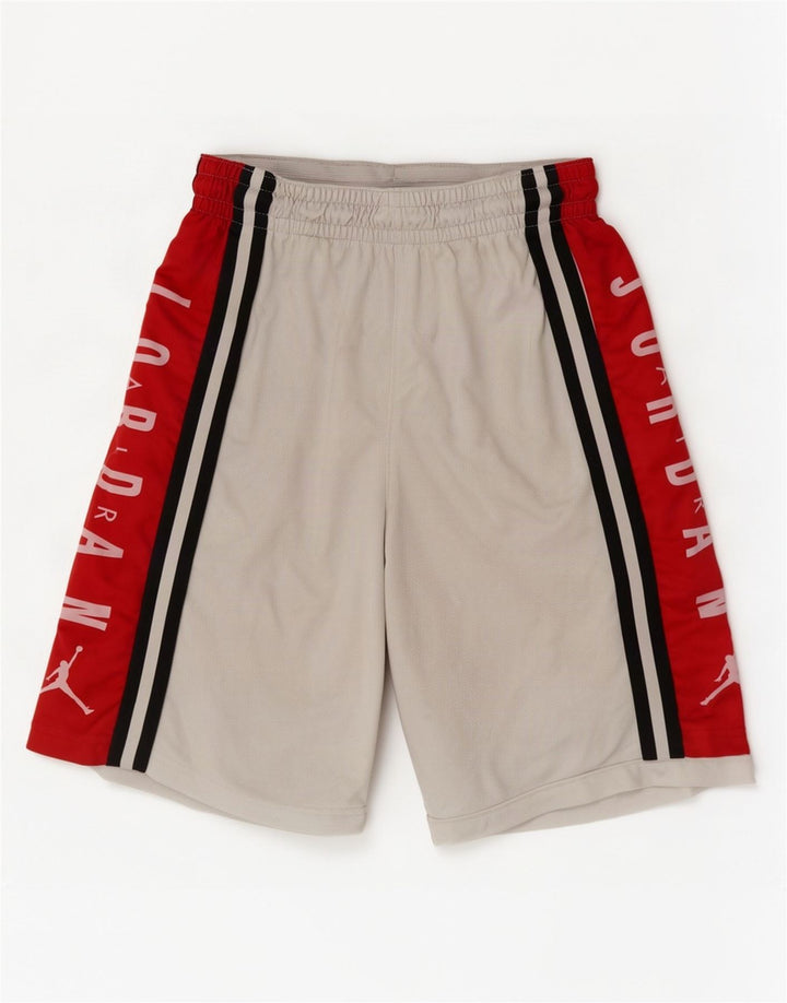 Shorts deportivos con estampado Jordan para hombre Poliéster color block blanco mediano