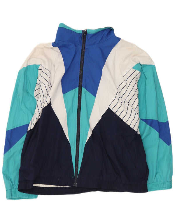 Vintage hombres Loose Fit Chándal Top Chaqueta Grande Multicolor Colorblock