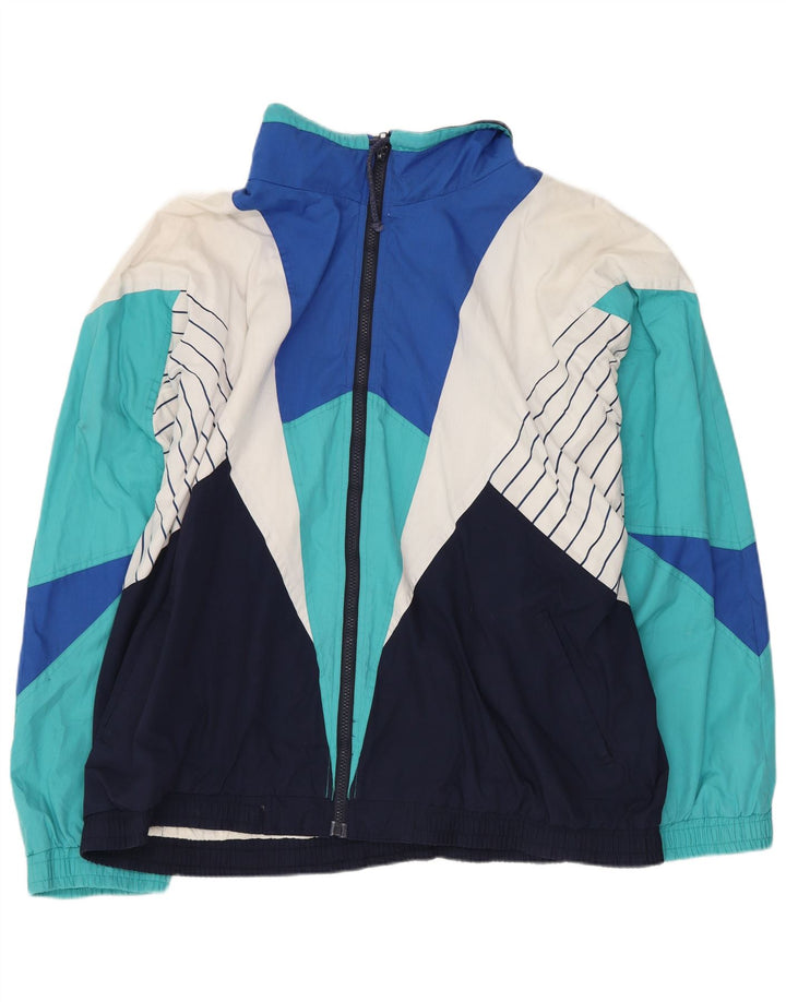 Vintage hombres Loose Fit Chándal Top Chaqueta Grande Multicolor Colorblock