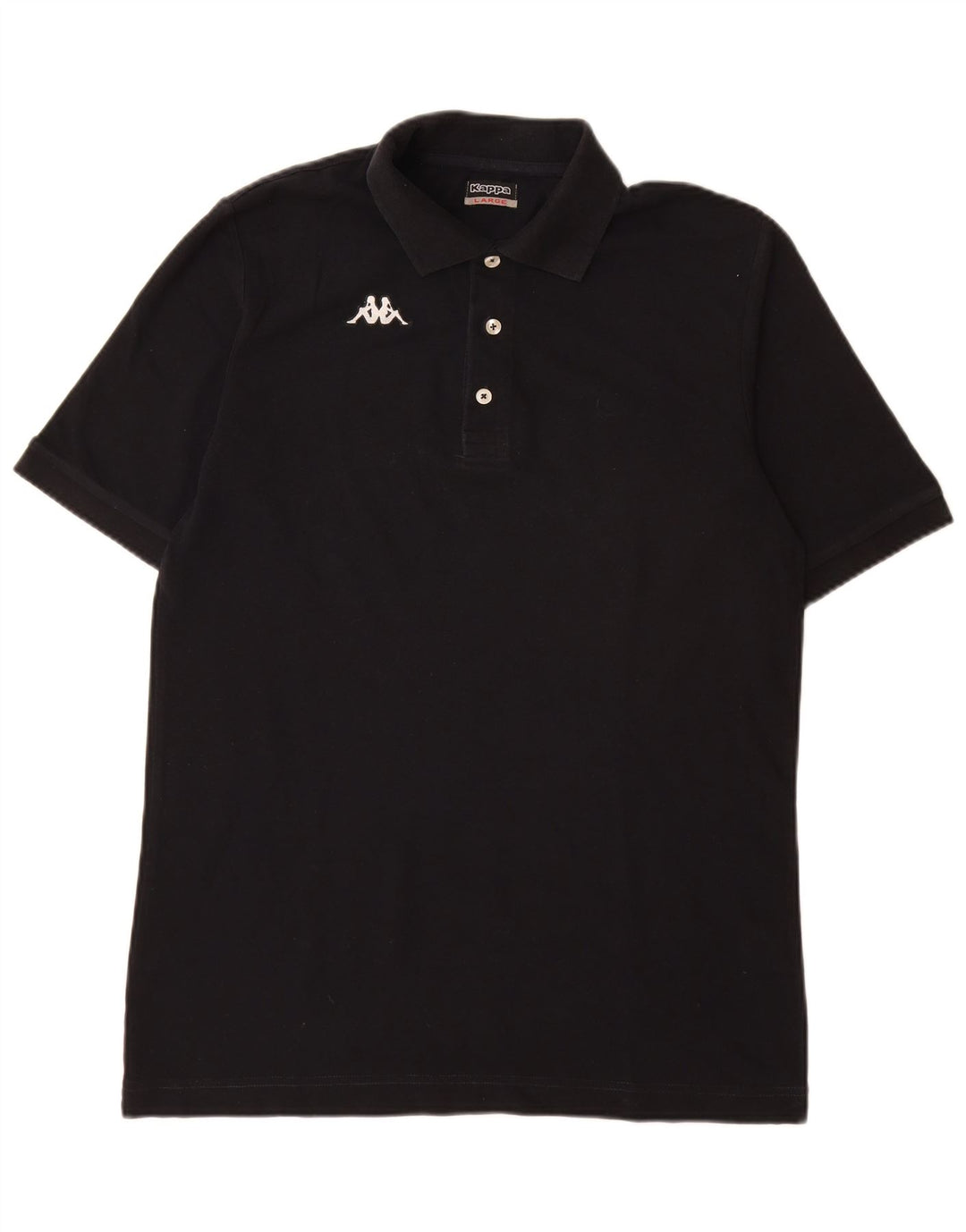 Kappa Polo Hombre Grande Algodón Negro
