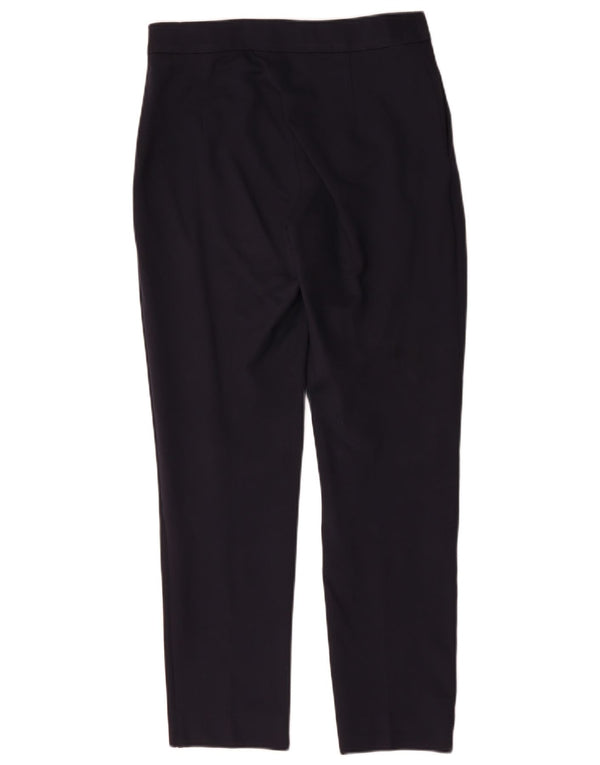 Max Mara Pantalones Casuales Rectos para Mujer UK 14 Large W30 L29 Azul Marino