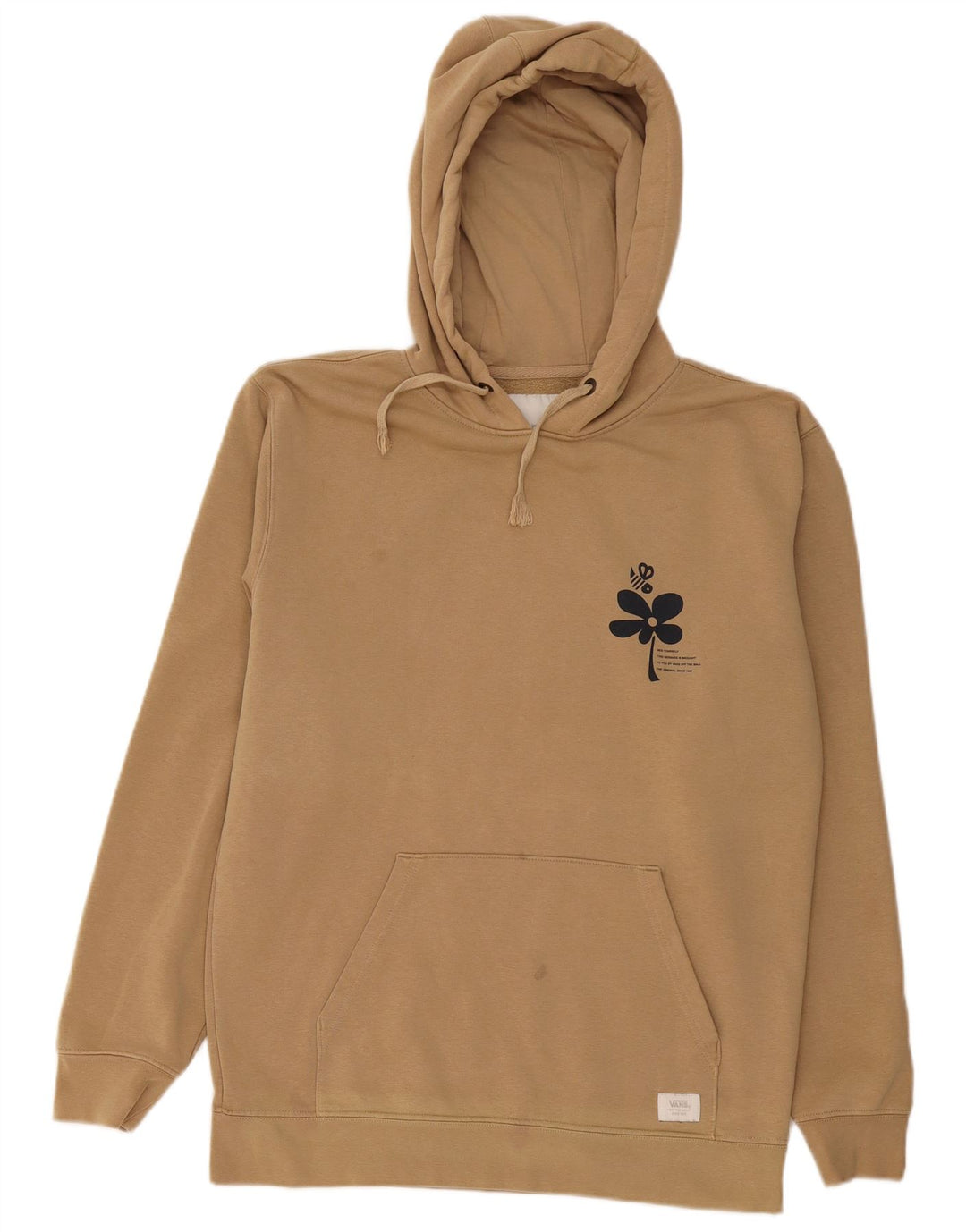 Vans Hombre Sudadera Con Capucha Gráfica Jersey De Algodón Beige Medio