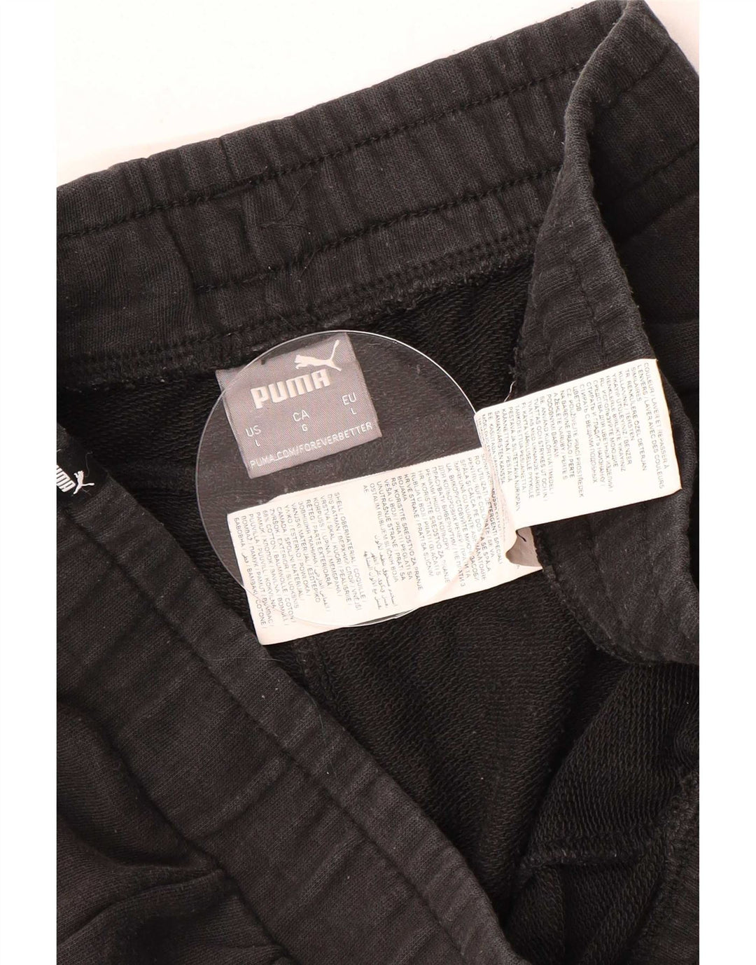 Puma - Pantalones cortos deportivos para hombre, talla grande, algodón negro