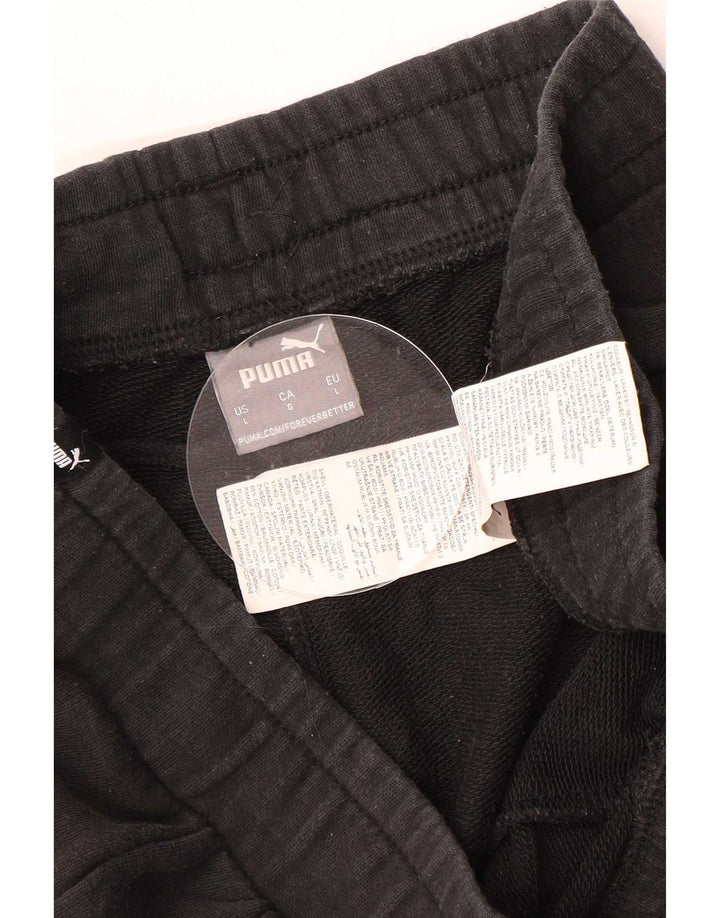 Puma - Pantalones cortos deportivos para hombre, talla grande, algodón negro