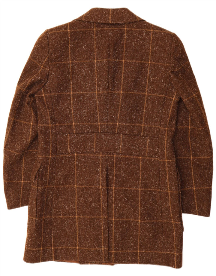 Lubiam Abrigo cruzado para hombre UK 36 Small Brown Check
