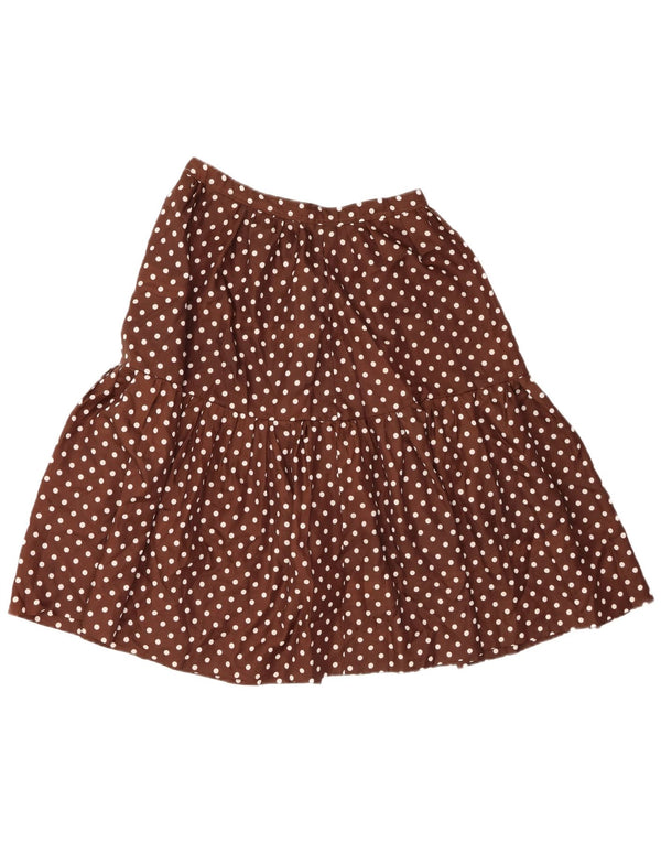 Vintage mujer A-Line falda W30 lunares marrón medio