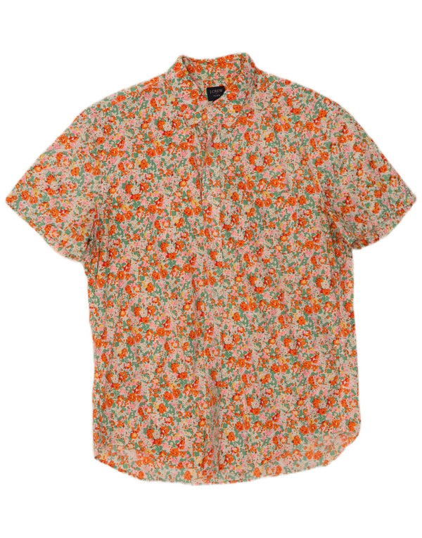 J. CREW Camisa de manga corta Flex para hombre Algodón floral multicolor mediano