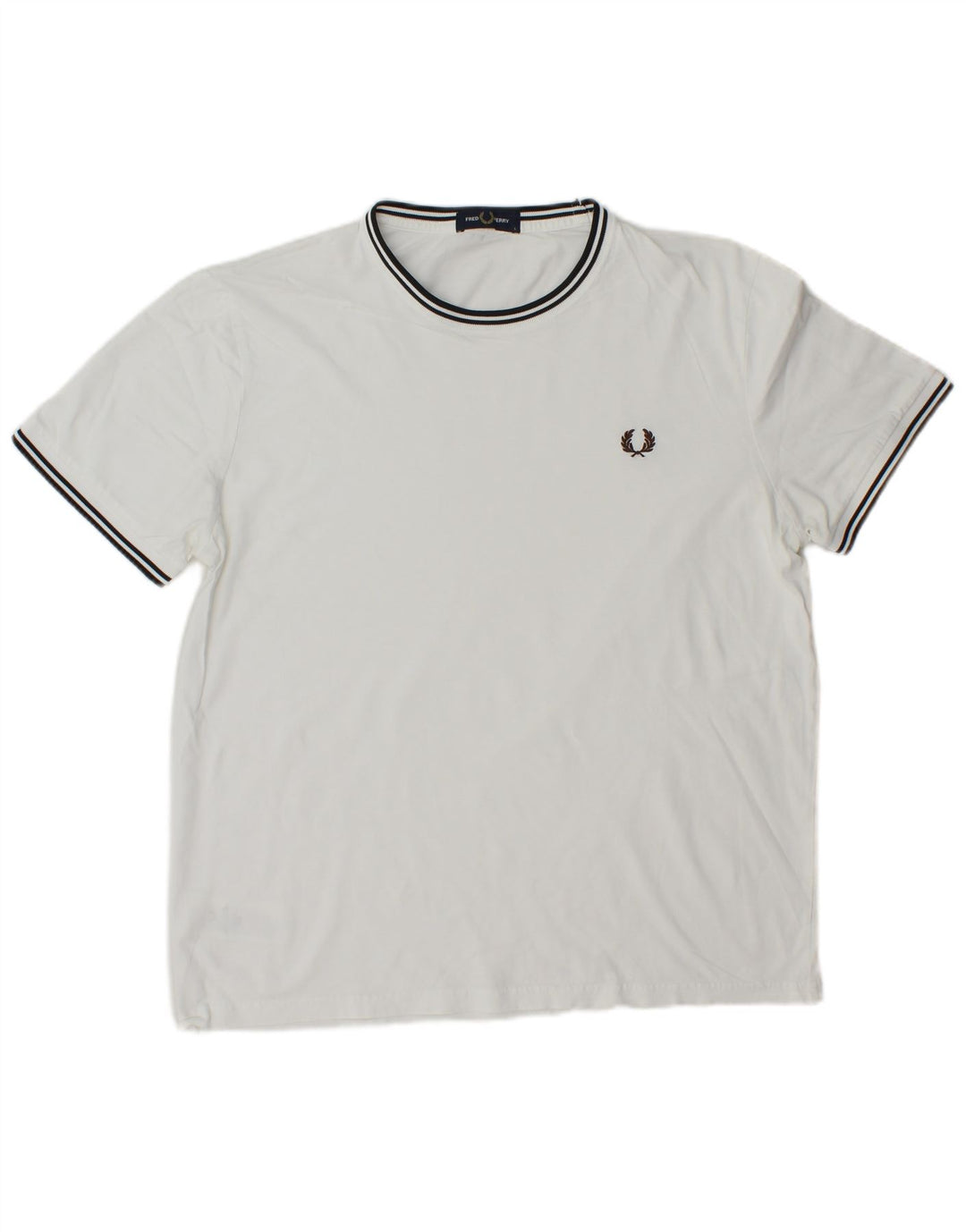 Camiseta Fred Perry Para Hombre Top Grande De Cachemira A Rayas Blancas